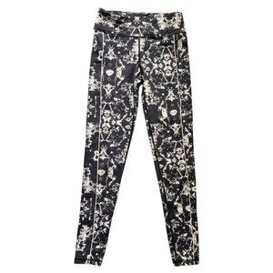 Swell Women's Black Marble Printed Stretch Active Pants Size S